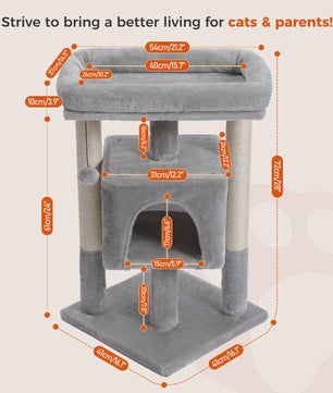 Kattenboom met Condo, Dubbele Perch en Krabpalen - Perfect voor Binnenkatten en Kittens