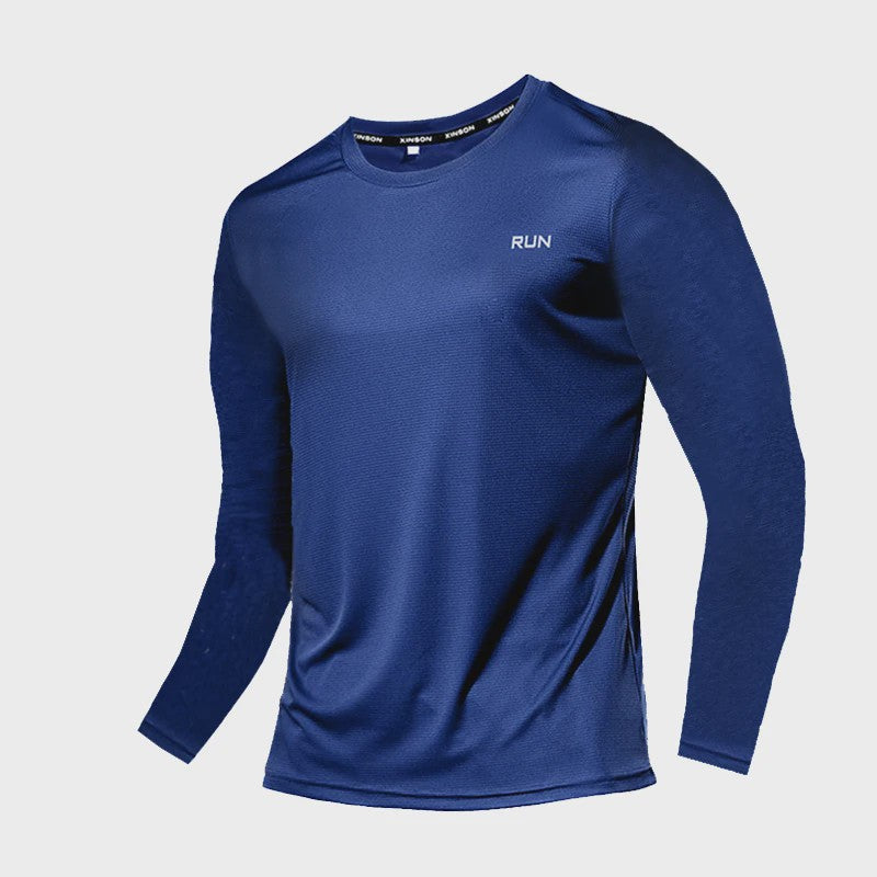 Heren Zomer T-shirt Lange Mouw - Ice Silk, Sneldrogend & Ademend voor Sport & Outdoor