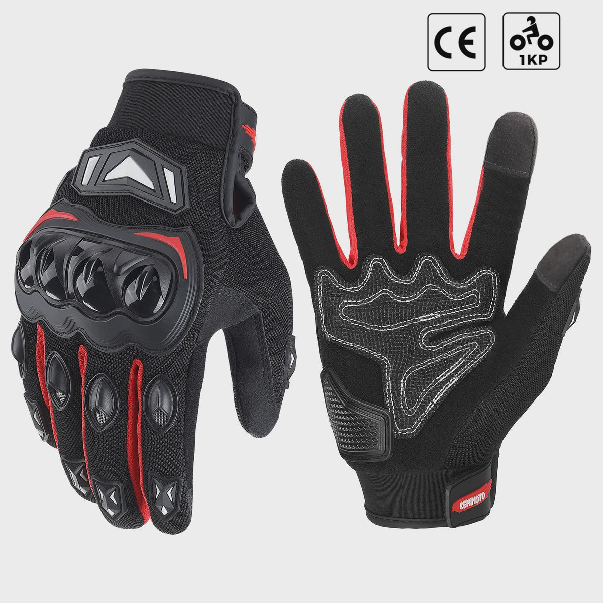 KEMIMOTO Zomer Motorhandschoenen met CE Knokkelbescherming en Touchscreen Functie