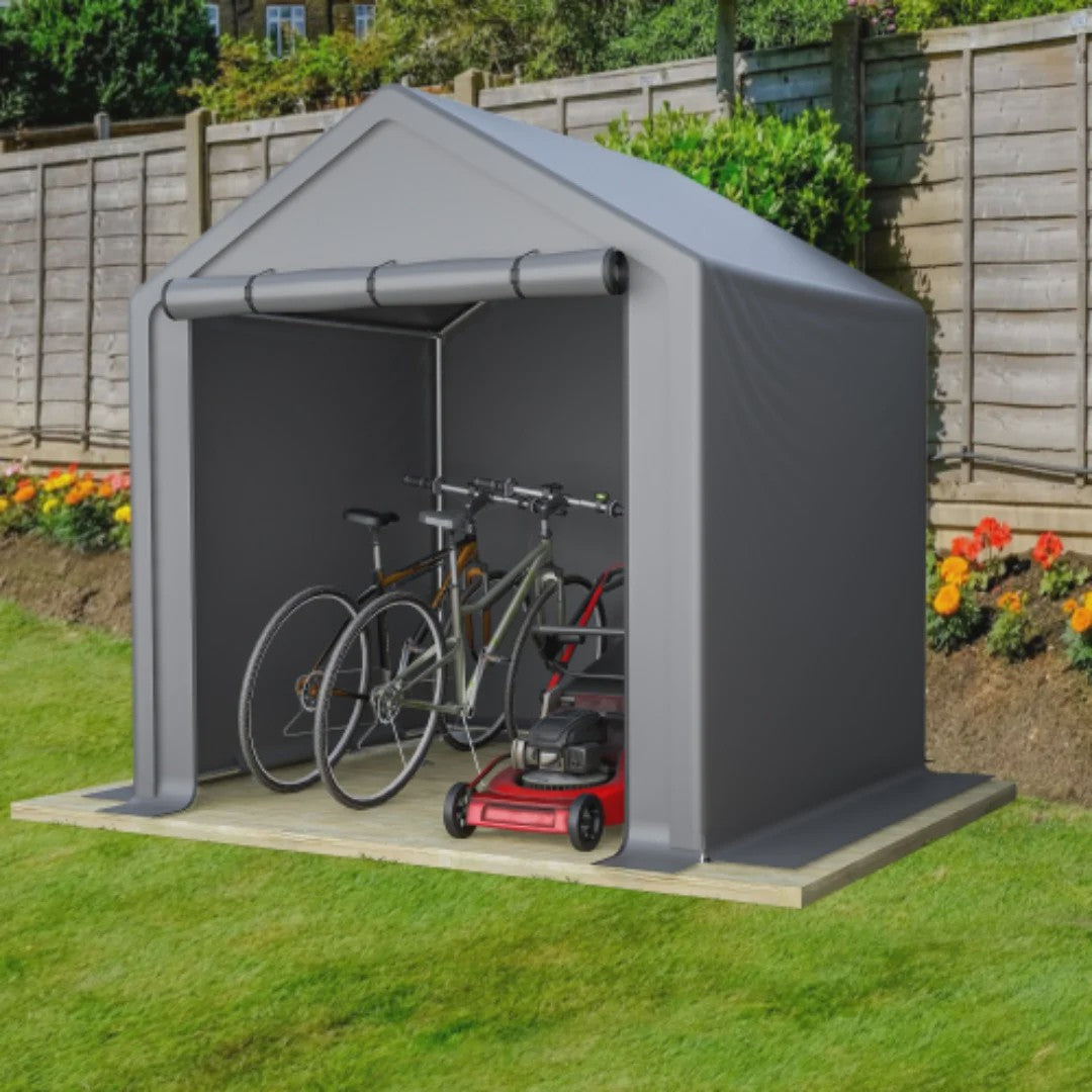 Donkergrijze Fietsenstalling Tent - 305x296x233cm - Outdoor Opslag voor Fietsen & Tuin Gereedschap