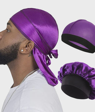 3-delige Set Zijdezachte Durags, Wave Caps & Satin Bonnets - Unisex