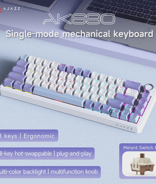 AJAZZ AK690 Mechanisch Gaming Toetsenbord - 68 Keys, Hot-Swap, USB, RGB Verlichting