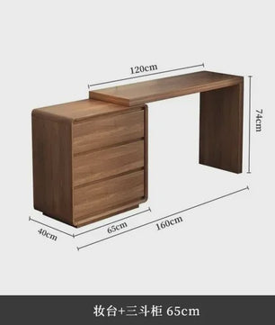 Moderne Houten Kaptafel met Spiegel en Ruime Opbergruimte
