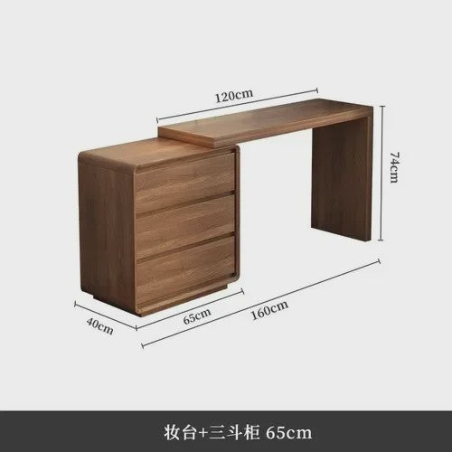 Moderne Houten Kaptafel met Spiegel en Ruime Opbergruimte