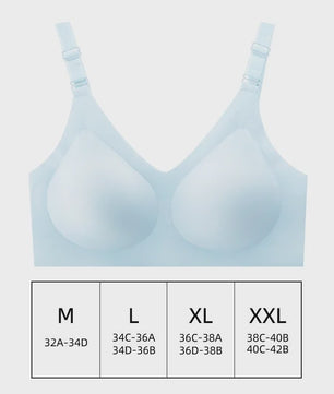 Comfortabele Naadloze Dames Bh - Zacht, Draadloos & Push-Up Effect met Diepe V-hals - Jelly Kleuren