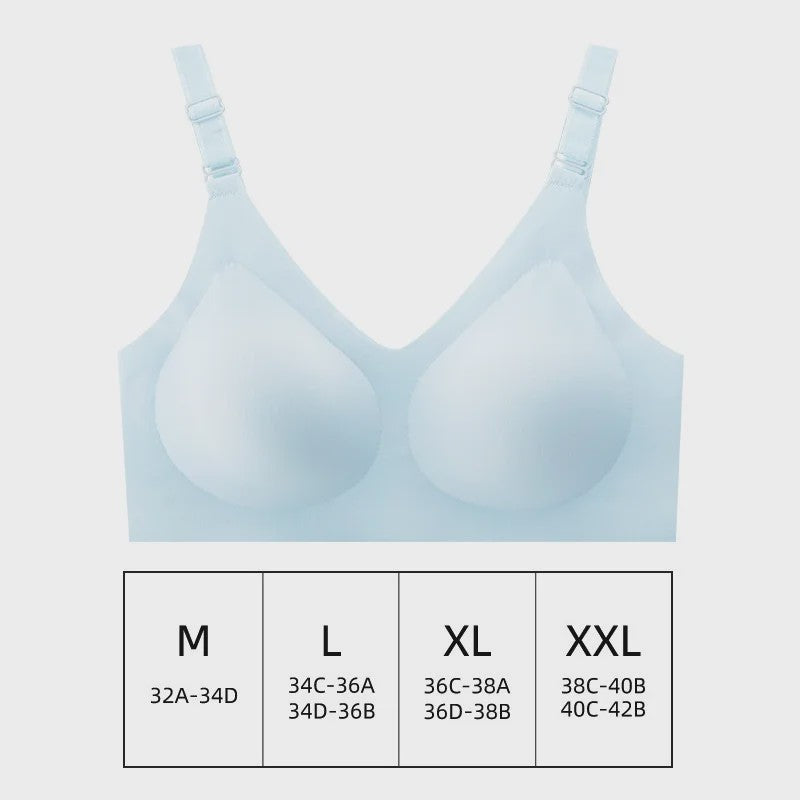 Comfortabele Naadloze Dames Bh - Zacht, Draadloos & Push-Up Effect met Diepe V-hals - Jelly Kleuren