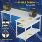 COMHOMA Hoekbureau met Planken, 120cm Gaming PC Bureau met USB Laadpoort en Stopcontact