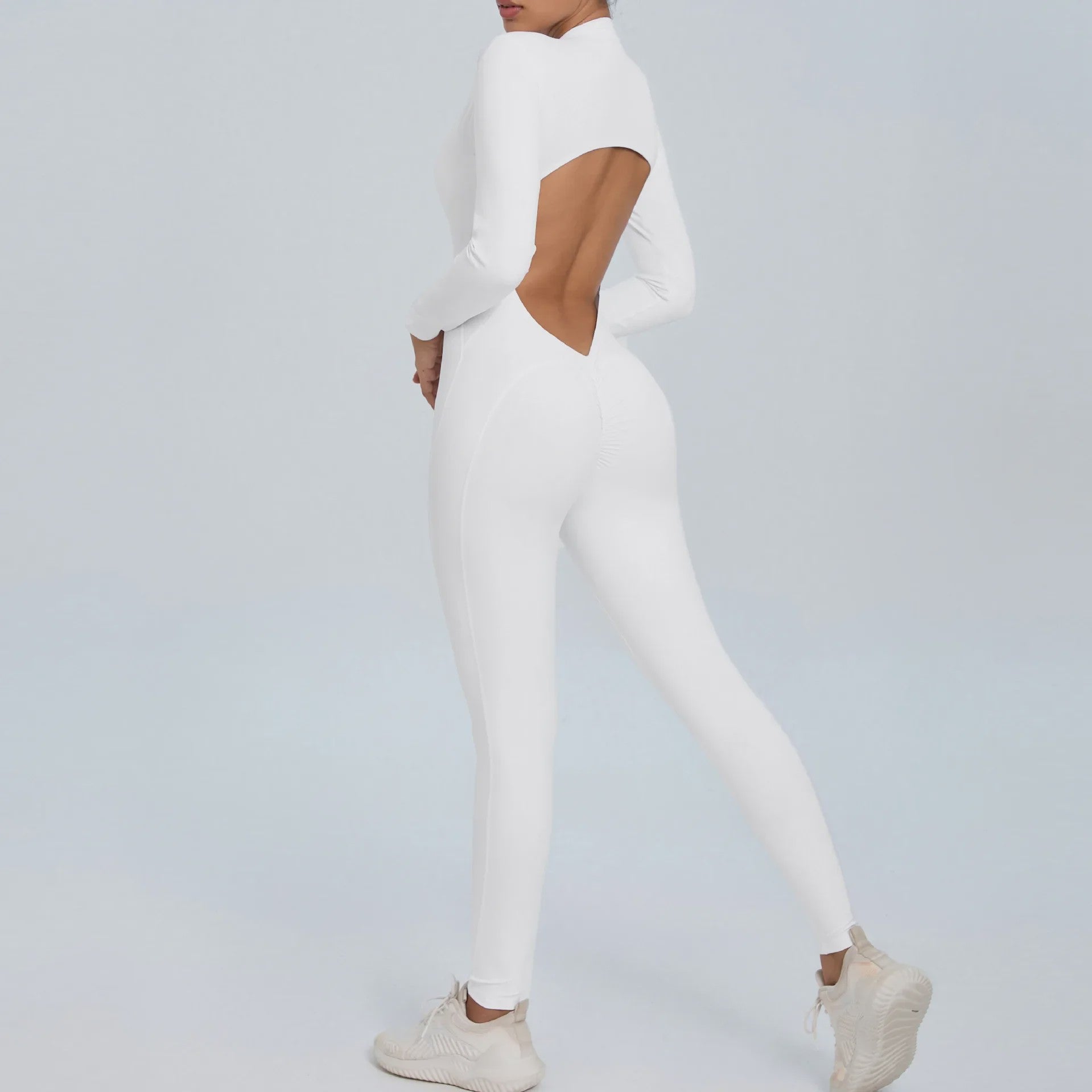 Dames Sport Jumpsuit met Lange Mouwen - Fitness & Gym Kleding - Zomer Sexy Stijl - Blauw