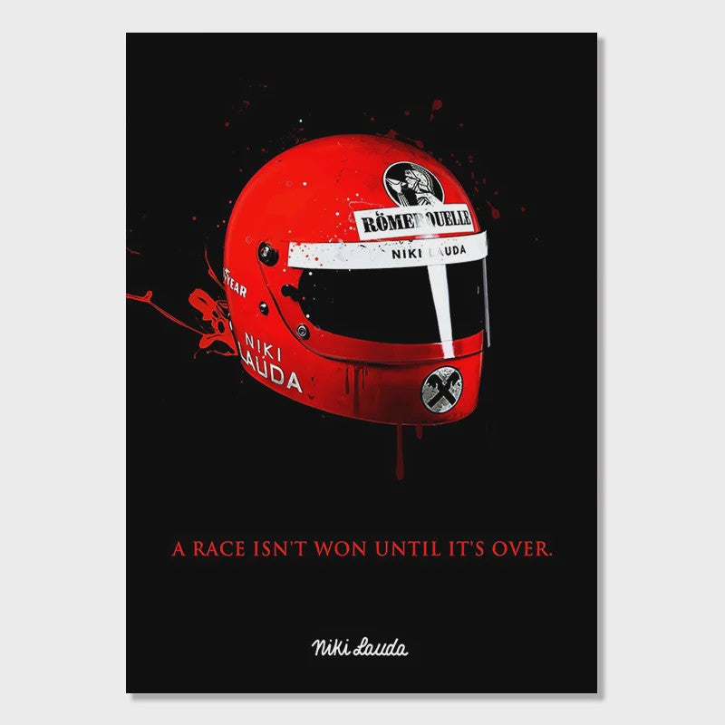 Iconische F1 Racer Helm Poster - Ayrton Senna Formule 1 Muurdecoratie