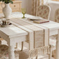 Groene Boho Tafel Runner met Franjes - Handgeweven - Rustiek Lente Decoratie