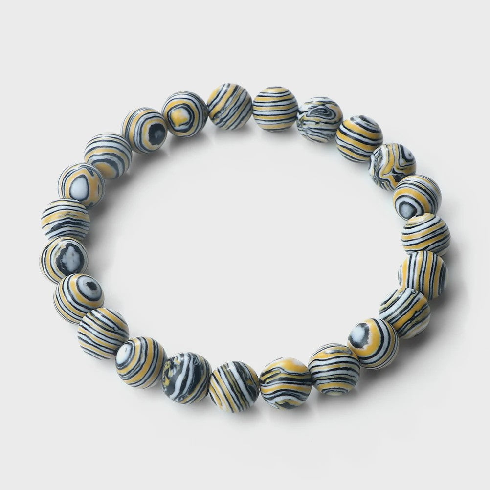 8mm Natuurlijke Malachiet Edelsteen Armband - Handgemaakt, Elastisch