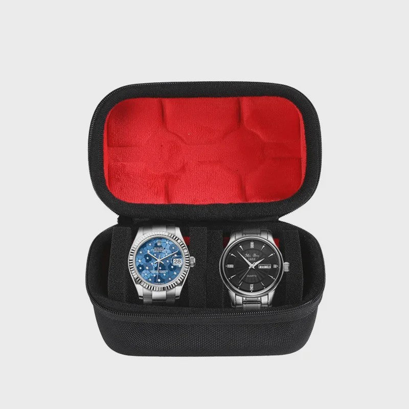 Luxe Horloge Reiskoffer - Harde Rol Organizer met Rode Voering voor 1, 2, 3, 5, 6 of 10 Horloges