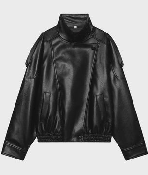 Chique Dames Faux Leren Jas - Veelzijdige Lange Mouwen Jas voor Herfst & Winter