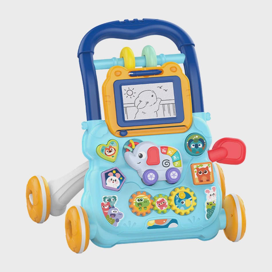 Multifunctionele Loopwagen met Muziek en Tekenbord voor Baby's (12M+)