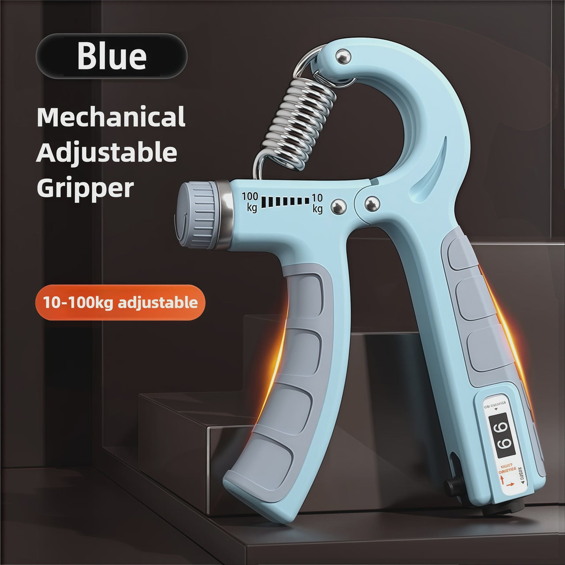 Verstelbare Hand Grip Strengthener (10-100kg) met Teller - Pols- en Onderarmtrainer