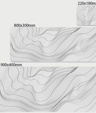 Extra Grote XL Gaming Muismat - Zwart/Wit Abstract Design