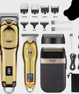 Kemei Professionele Oplaadbare Baard- en Haartrimmer KM-2628 - Goudkleurig
