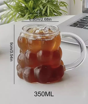 Creatieve Glazen Tumbler - Hittebestendig & Transparant voor Koffie, Sap, Cocktails