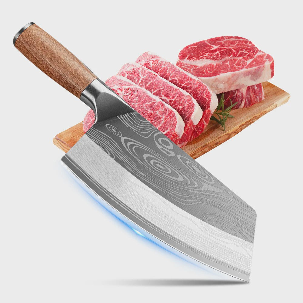 Professionele Handgesmede Keukenmes Set - Roestvrij Staal, Scherpe Snede, Ergonomisch Handvat