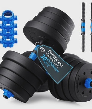 30KG Verstelbare Dumbbell & Barbell Set - Complete Home Gym Krachttraining Kit