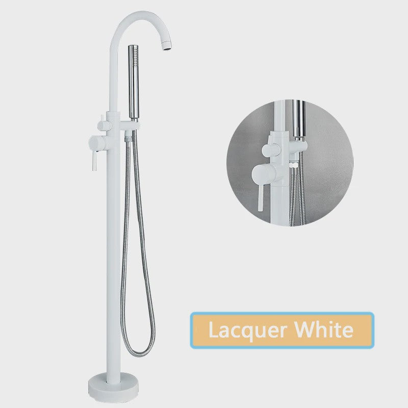 Vrijstaande Badkraan met Douchefunctie - Zwart, Chroom, Goud - Zwenkbare Uitloop & Warm/Koud Water Mixer