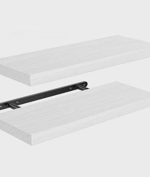 Zwarte Houten Zwevende Wandplanken - Set van 2 - Onzichtbaar Montagesysteem - Stijlvol & Praktisch