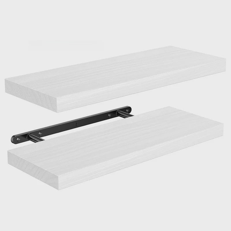 Zwarte Houten Zwevende Wandplanken - Set van 2 - Onzichtbaar Montagesysteem - Stijlvol & Praktisch