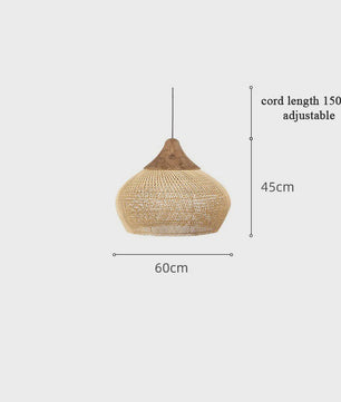 Handgemaakte Rotan Hanglamp Beige - Vintage Woven Wicker - E27 Fitting - Sfeervolle Verlichting
