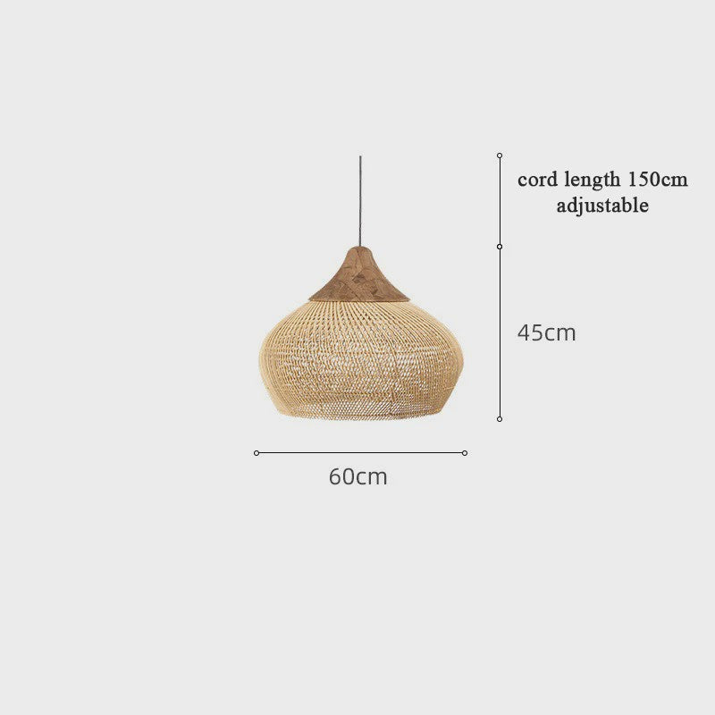 Handgemaakte Rotan Hanglamp Beige - Vintage Woven Wicker - E27 Fitting - Sfeervolle Verlichting