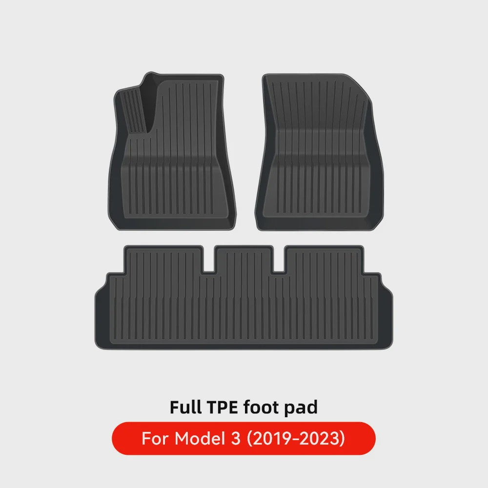 YZ Vloermatten Set voor Tesla Model Y & Model 3 (2021-2026) - TPE Waterdicht & Antislip