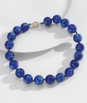 Trendy Multicolor Statement Ketting met Grote Ronde Kralen - Handgemaakt