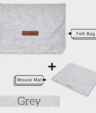 Luxe Vilt Laptop Sleeve - Beschermhoes voor MacBook & Notebooks (11-15.6 inch) - Inclusief Muismat