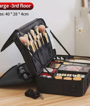 Grote Make-up Tas met Verstelbare Vakken - Multifunctionele Reis Organizer
