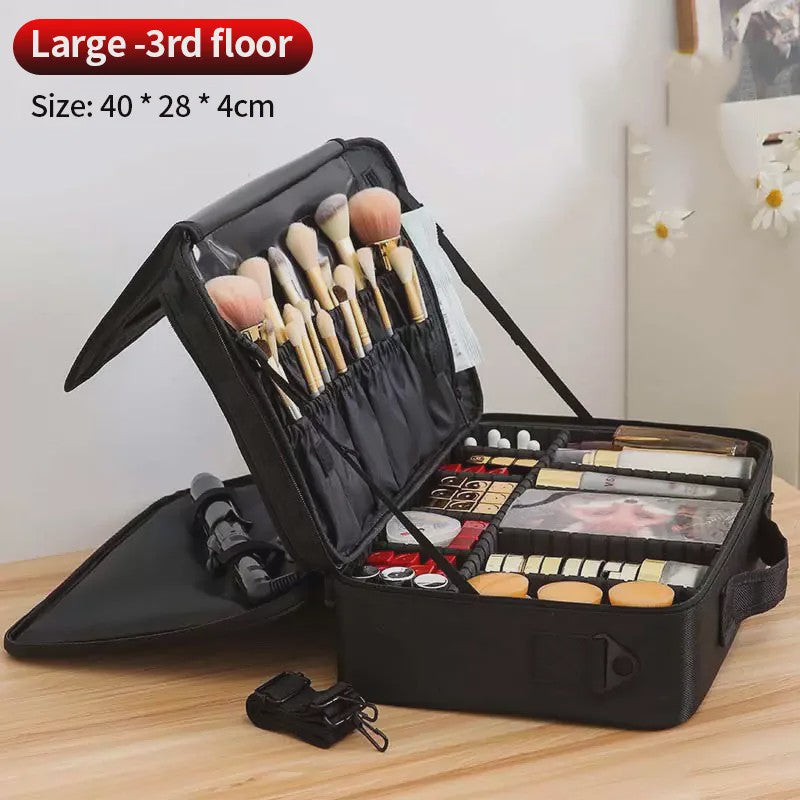Grote Make-up Tas met Verstelbare Vakken - Multifunctionele Reis Organizer