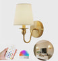 Draadloze Wandlamp Goud met Afstandsbediening & 15 Kleuren LED - Oplaadbaar, Dimbaar, Stoffen Kap