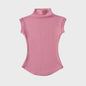 Dames Zomer Mouwloze Turtleneck Top - Slim Fit Basic T-shirt