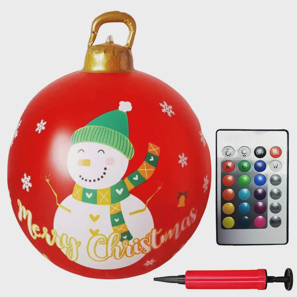 24 Inch Opblaasbare Kerstbal met LED Verlichting - XL Tuindecoratie