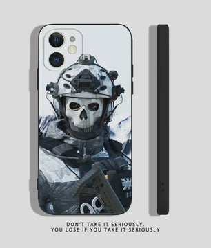 Call of Duty Ghost iPhone Hoesje - Zwart Siliconen Shockproof Beschermhoes