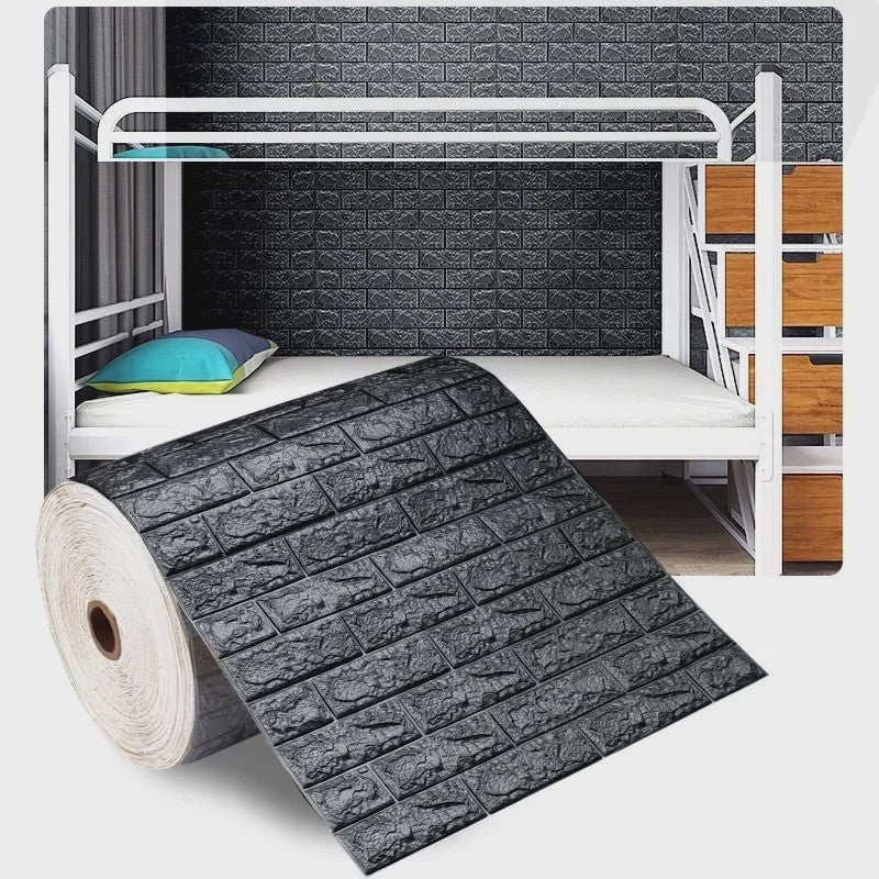 3D Baksteen Behang - Zelfklevend, Waterdicht Schuim Muursticker (70cm breed, 1/5/10m lang)