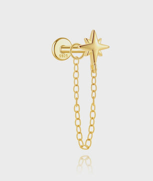 925 Sterling Zilveren Kolibrie Oorbellen Dames - 18K Goudkleurig Platte Achterkant Studs