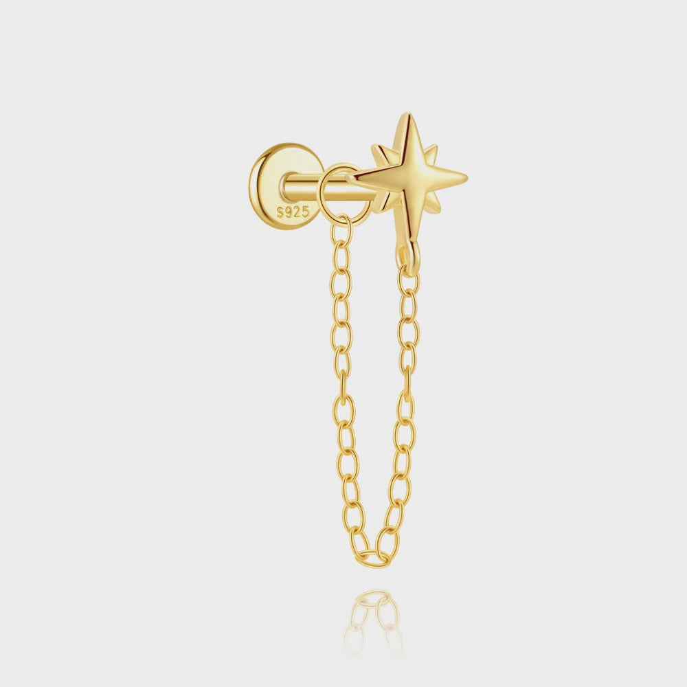 925 Sterling Zilveren Kolibrie Oorbellen Dames - 18K Goudkleurig Platte Achterkant Studs