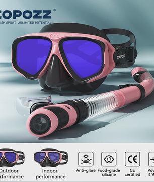 COPOZZ Professioneel Duikmasker & Snorkelset - Anti-condens, Gehard Glas
