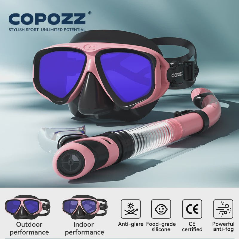 COPOZZ Professioneel Duikmasker & Snorkelset - Anti-condens, Gehard Glas