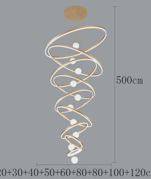 Moderne LED Plafondlamp Spiraal - Hanglamp voor Trappenhuis en Woonkamer