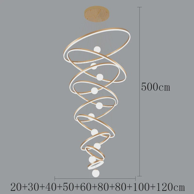 Moderne LED Plafondlamp Spiraal - Hanglamp voor Trappenhuis en Woonkamer
