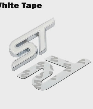 ST Grille Badge Embleem Sticker - Rood/Blauw Chroom - Voor Ford Fiesta, Focus, Mondeo