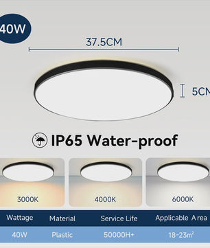 Waterdichte LED Plafondlamp Rond - 18W/30W/40W - IP44 - Keuken, Badkamer, Woonkamer