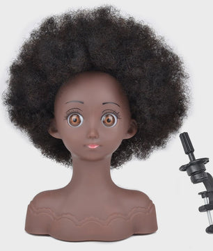Professionele Pruikenkop met Afro Haar - Trainingshoofd voor Haarstylisten en Vlechters