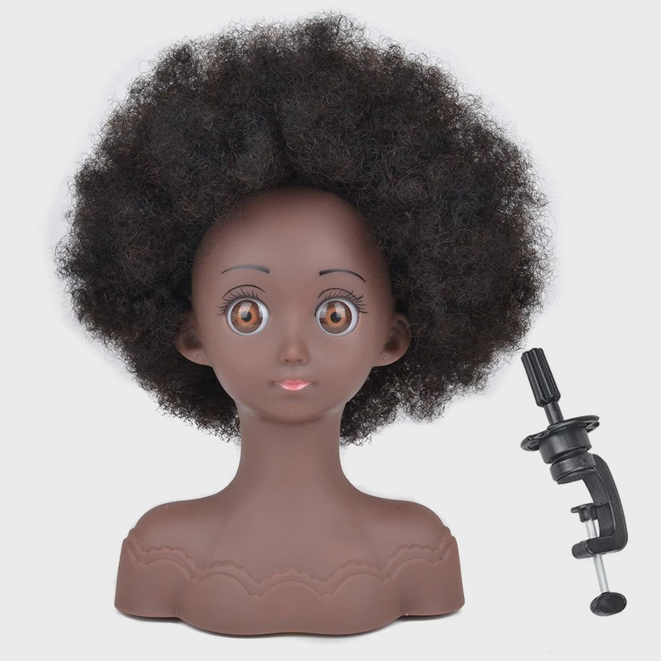 Professionele Pruikenkop met Afro Haar - Trainingshoofd voor Haarstylisten en Vlechters
