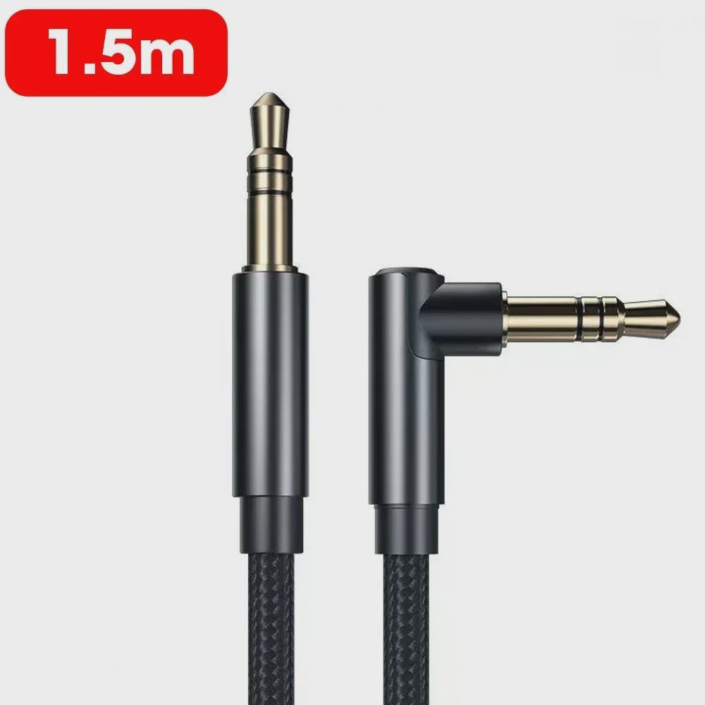 3.5mm Jack Audio Kabel 90 Graden Hoek Male-Male - Universele Aux Kabel voor Auto, Telefoon, Speaker